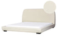Waterbed Light Beige Polyester Boucle Fabric Upholstered 6ft EU Super King Size Classic Traditional Design Beliani