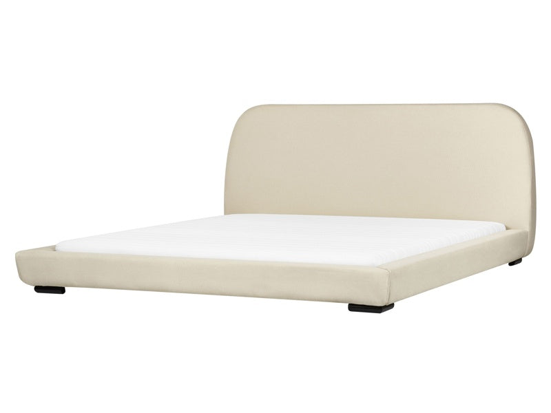 Waterbed Light Beige Polyester Fabric Upholstered 6ft EU King Size Classic Traditional Design Beliani