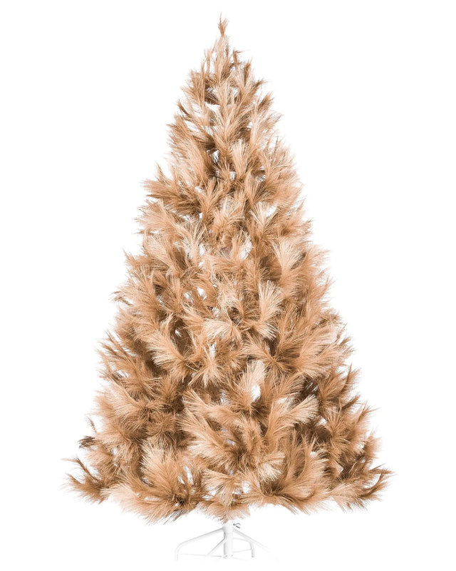 Artificial Christmas Tree Light Brown 180 cm Metal Base Traditional Winter Holiday Decoration Beliani