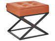 Footstool Orange Polyester with Metal Legs Bedroom Living Room Seating Accessories Beliani