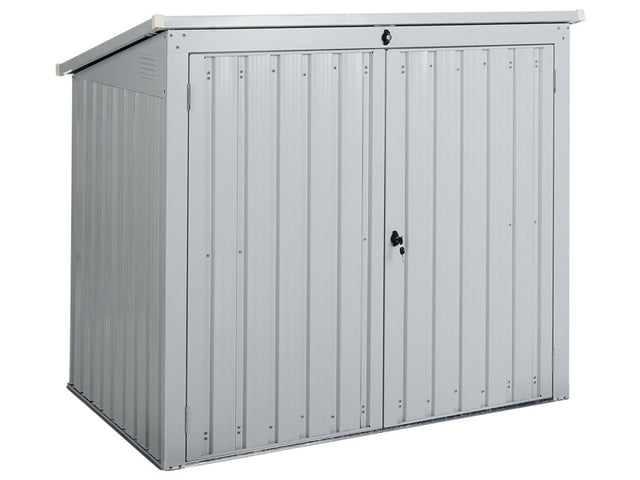 Garden Storage Shed White Galvanized Steel Waterproof Outdoor Storage for Garden Tools Equipment Beliani