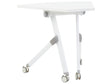 Folding Office Desk White Metal Frame MFC Tabletop 90 x 64 cm Foldable Portable Mobile Table with Casters Modern Design Beliani