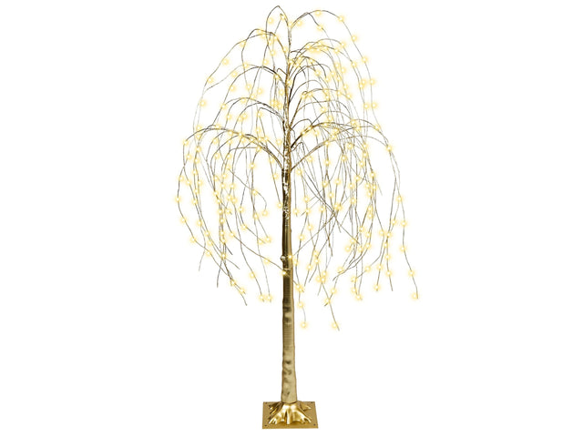 Artificial Christmas Tree Gold PVC 180 cm Pre-Lit LED Lights Outdoor &amp; Indoor Scandinavian Style Beliani