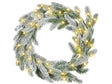 Christmas Wreath Green Synthetic Material 45 cm Pre Lit Artificial Snow Seasonal Home Decor Beliani