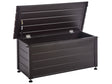 Garden Storage Box Dark Brown Aluminium 113x50 cm Garden Furniture Storage Beliani