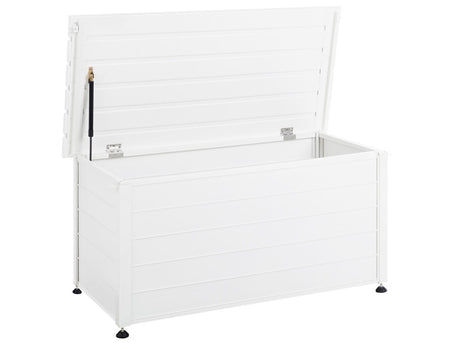 Garden Storage Box White Aluminium 123x60 cm Garden Furniture Storage Beliani