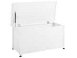 Garden Storage Box White Aluminium 123x60 cm Garden Furniture Storage Beliani
