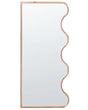 Wall Mirror Light Brown Paulownia Frame Glass 150 x 69 cm Irregular Decorative Wall Mounted Accent Piece Modern Style Beliani
