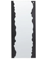 Wall Mirror Black Paulownia Wood Frame Glass 175 x 75 cm Irregular Decorative Wall Mounted Accent Piece Modern Style Beliani