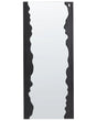 Wall Mirror Black Paulownia Wood Frame Glass 175 x 75 cm Irregular Decorative Wall Mounted Accent Piece Modern Style Beliani