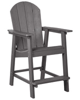 Garden Bar Chair Dark Grey Plastic Wood Weather Resistant Modern Style Beliani