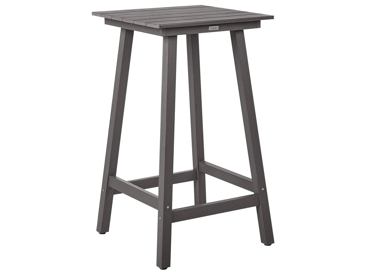 Garden Bar Table Dark Grey Synthetic Material 59 x 59 cm Industrial Traditional Outdoor Garden for Patio Beliani