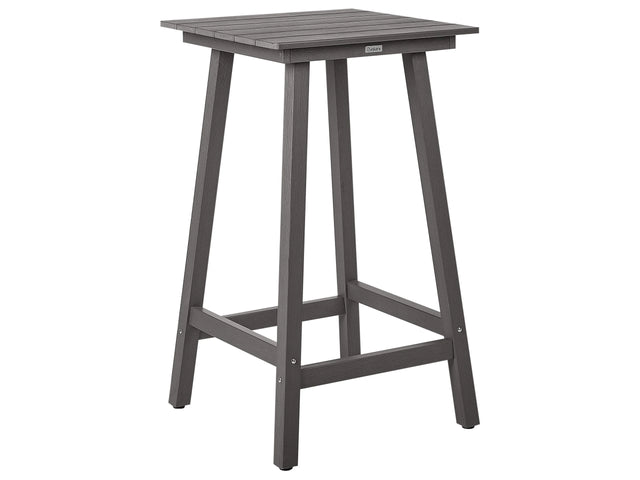 Garden Bar Table Dark Grey Synthetic Material 59 x 59 cm Industrial Traditional Outdoor Garden for Patio Beliani