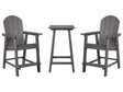 Garden Bistro Set Bar Dark Grey High Table and Chairs Industrial Style Outdoor Set Beliani