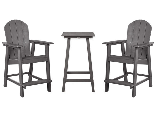 Garden Bistro Set Bar Dark Grey High Table and Chairs Industrial Style Outdoor Set Beliani