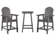 Garden Bistro Set Bar Dark Grey High Table and Chairs Industrial Style Outdoor Set Beliani