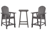 Garden Bistro Set Bar Dark Grey High Table and Chairs Industrial Style Outdoor Set Beliani