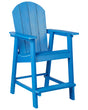 Garden Bar Chair Blue Plastic Wood Weather Resistant Modern Style Beliani