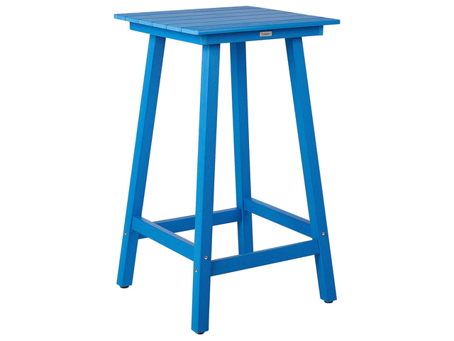 Garden Bar Table Blue Synthetic Material 59 x 59 cm Industrial Traditional Outdoor Garden for Patio Beliani