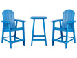 Garden Bistro Set Bar Blue High Table and Chairs Industrial Style Outdoor Set Beliani