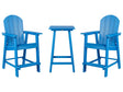 Garden Bistro Set Bar Blue High Table and Chairs Industrial Style Outdoor Set Beliani