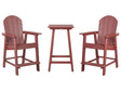 Garden Bistro Set Bar Red High Table and Chairs Industrial Style Outdoor Set Beliani