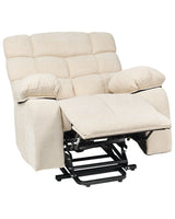 Electric Recliner Armchair Light Beige Polyester Upholstered Single Seat with Footrest Lift Function Modern Design Relax Beliani