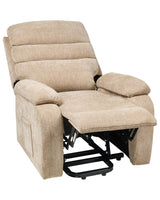 Electric Recliner Armchair Beige Polyester Upholstered Single Seat with Footrest Lift Function Modern Design Relax Beliani