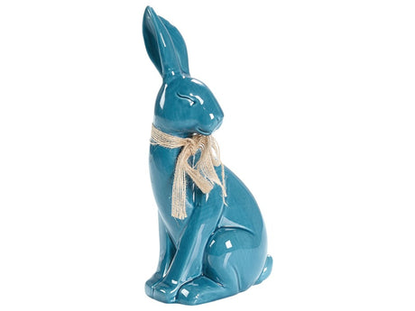 Decorative Figurine Blue Ceramic Dolomite 25 cm Accent Piece Easter Decoration Living Room Beliani