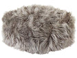 Pouffe Grey EPS Beads Filling Faux Fur Solid Pattern Square Boho Modern Fabric Footstool Beliani