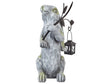 Decorative Figurine Grey MgO 37 cm Accent Piece Easter Bunny Indoor Outdoor Decoration Living Room Beliani