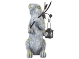 Decorative Figurine Grey MgO 37 cm Accent Piece Easter Bunny Indoor Outdoor Decoration Living Room Beliani