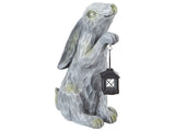 Decorative Figurine Grey MgO 37 cm Accent Piece Easter Bunny Indoor Outdoor Decoration Living Room Beliani