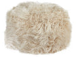 Pouffe Light Beige EPS Beads Filling Faux Fur Solid Pattern Square Boho Modern Fabric Footstool Beliani