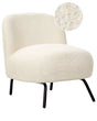 Armchair Off-White Boucle Seat Armelss Retro Style Metal Legs Beliani