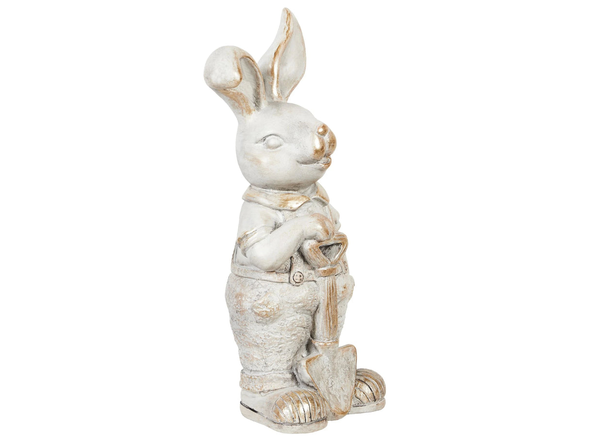 Decorative Figurine White MgO 36 cm Accent Piece Bunny Indoor Outdoor Decoration Living Room Beliani