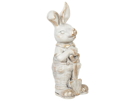 Decorative Figurine White MgO 36 cm Accent Piece Bunny Indoor Outdoor Decoration Living Room Beliani