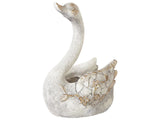 Decorative Figurine White MgO 40 cm Accent Piece Swan Indoor Outdoor Decoration Living Room Beliani