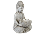 Decorative Figurine Grey MgO 44 cm Accent Piece Budda Indoor Outdoor Decoration Living Room Beliani