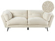 Sofa White Boucle Metal Legs 210 x 90 cm with Cushions Retro Beliani