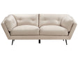 Sofa Beige Velvet Metal Legs 210 x 90 cm with Cushions Retro Beliani