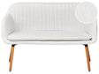 Kitchen Sofa Off-White Boucle Upholstery 2-Seater Metal Frame Light Wood Legs Bench Beliani