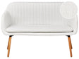 Kitchen Sofa Off-White Boucle Upholstery 2-Seater Metal Frame Light Wood Legs Bench Beliani