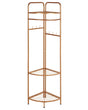 Clothes Rack Gold Steel Metal 160 cm Freestanding Germant Rail Stand with Shelves Glam Industrial Beliani