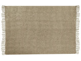 Blanket Taupe Cotton and Acrylic 150 x 200 cm Woven Bed Throw with Tassels Bed Spread Cover Beliani