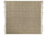 Blanket Taupe Cotton and Acrylic 200 x 220 cm Woven Bed Throw with Tassels Bed Spread Cover Beliani