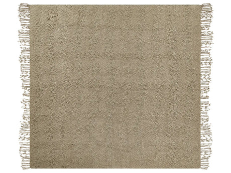 Blanket Taupe Cotton and Acrylic 200 x 220 cm Woven Bed Throw with Tassels Bed Spread Cover Beliani