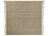 Blanket Taupe Cotton and Acrylic 220 x 240 cm Woven Bed Throw with Tassels Bed Spread Cover Beliani