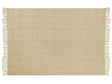 Blanket Beige Cotton and Acrylic 150 x 200 cm Woven Bed Throw with Tassels Bed Spread Cover Beliani