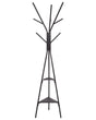 Coat Stand Black Metal 181 cm with Shelves Freestanding Jacket Rack Industrial Modern Decorative Accent Piece Hallway Accessories Beliani